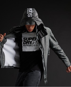 Superdry Limited Edition Hit Hood SD-Windcheater Férfi Kabát Fekete/Fehér | JQFNT7953